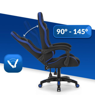 Črno-moder igralni stol iz blaga HELLS CHAIR HC-1012