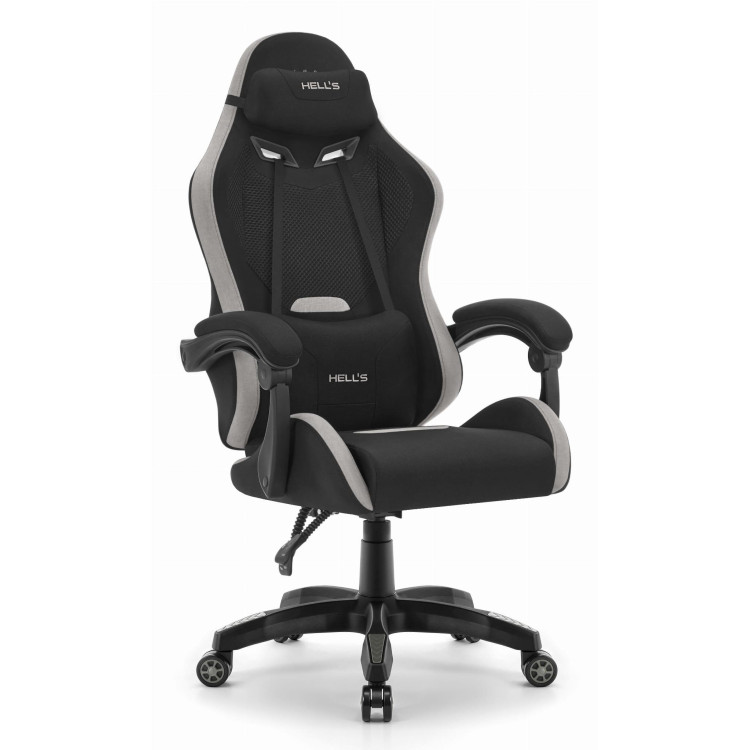 Črno-siv igralni stol HELLS CHAIR HC-1012