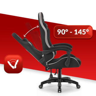 Črno-siv igralni stol HELLS CHAIR HC-1012
