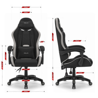 Črno-siv igralni stol HELLS CHAIR HC-1012