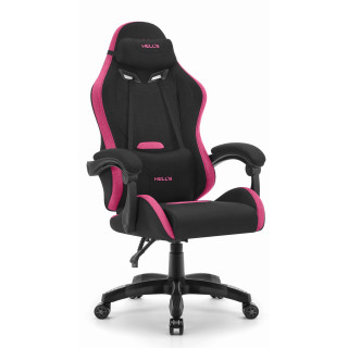 Črno-roza igralni stol iz blaga HELLS CHAIR HC-1012