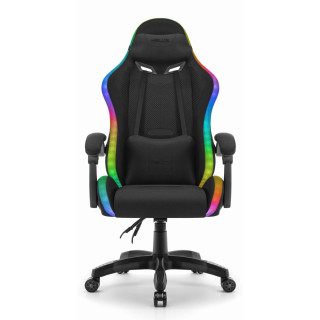 Črn igralni stol iz blaga HELLS CHAIR HC-1012 LED RGB