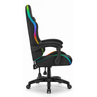 Črn igralni stol iz blaga HELLS CHAIR HC-1012 LED RGB