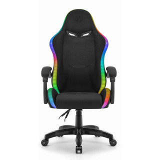 Črn igralni stol iz blaga HELLS CHAIR HC-1012 LED RGB