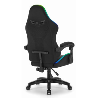 Črn igralni stol iz blaga HELLS CHAIR HC-1012 LED RGB