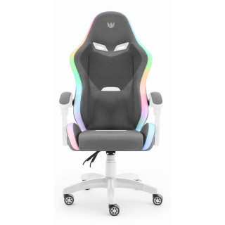 Sivo-bel igralni stol iz blaga HELLS CHAIR HC-1012 LED RGB