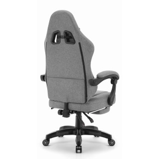 Siv tkaninski fotelj z naslonom za noge HELLS CHAIR HC-1015