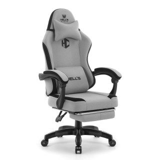 Sivo-črni tkaninski fotelj z naslonom za noge HELLS CHAIR HC-1016