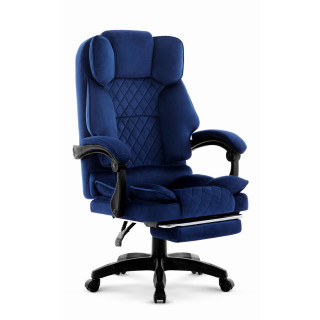 Temno moder tkaninski fotelj HELLS Chair HC-1031