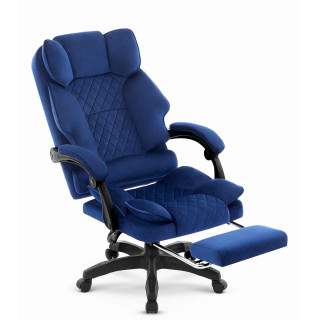 Temno moder tkaninski fotelj HELLS Chair HC-1031