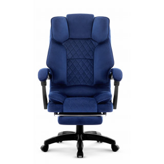 Temno moder tkaninski fotelj HELLS Chair HC-1031