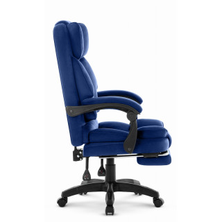 Temno moder tkaninski fotelj HELLS Chair HC-1031