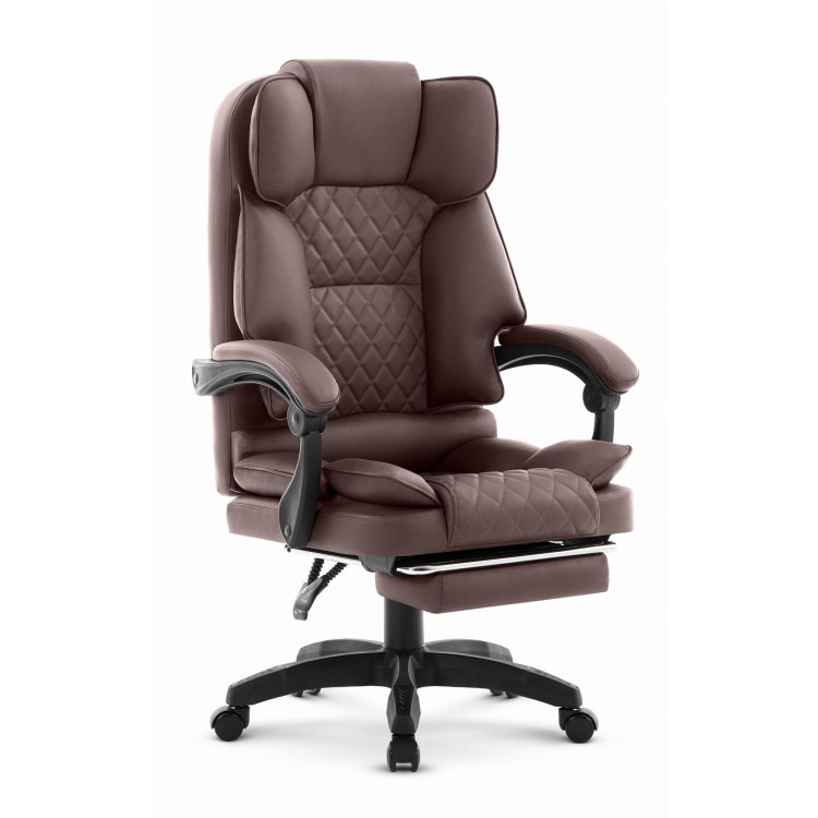 Rjav usnjen pisarniški stol HELLS Chair HC-1031