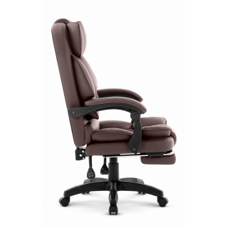 Rjav usnjen pisarniški stol HELLS Chair HC-1031