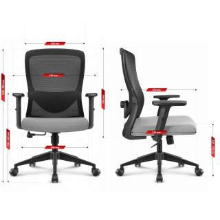 Sivo-črni pisarniški stol HELLS Chair HC-1040 Lite