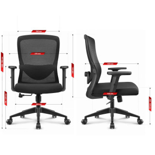 Črn pisarniški stol HELLS Chair HC-1040 Lite