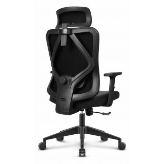 Črn usnjen pisarniški stol HELLS Chair HC-1041