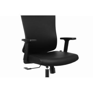 Črn usnjen pisarniški stol HELLS Chair HC-1041