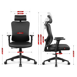 Črn usnjen pisarniški stol HELLS Chair HC-1041