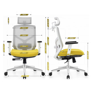 Belo-rumen ergonomski stol HELLS Chair HC-1052