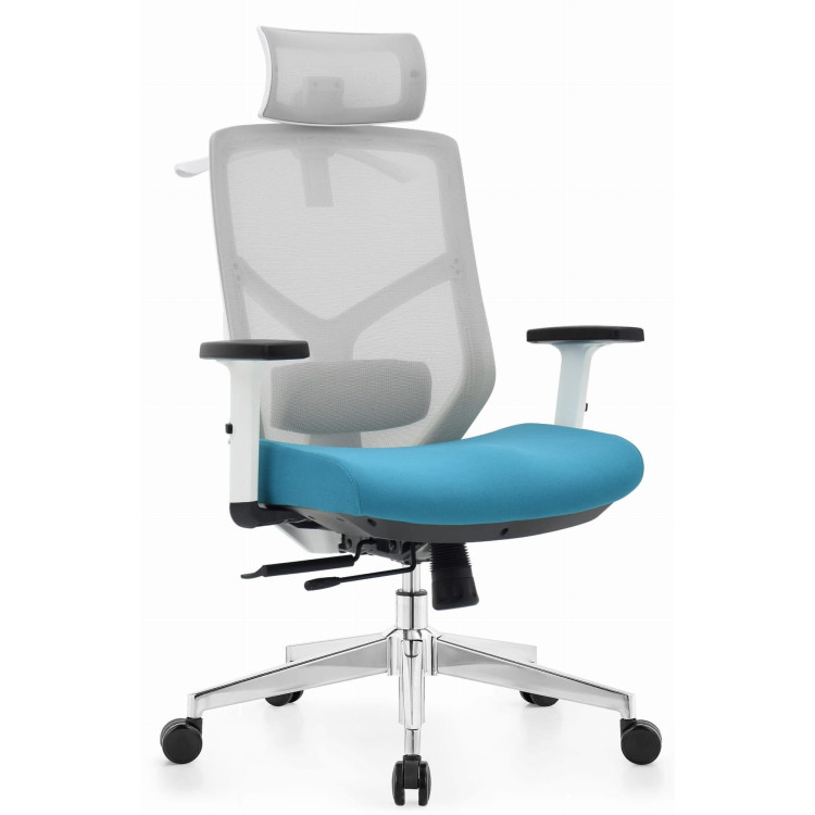 Ergonomski belo-modri fotelj HELLS Chair HC-1052