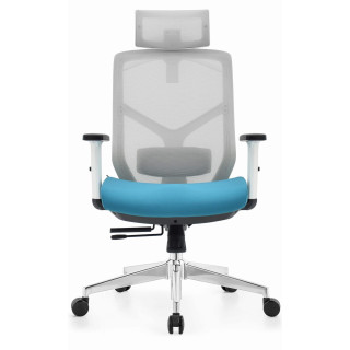 Ergonomski belo-modri fotelj HELLS Chair HC-1052