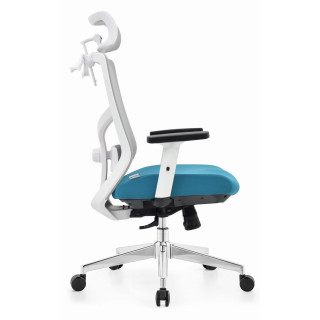 Ergonomski belo-modri fotelj HELLS Chair HC-1052