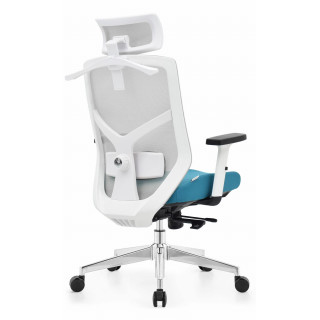 Ergonomski belo-modri fotelj HELLS Chair HC-1052