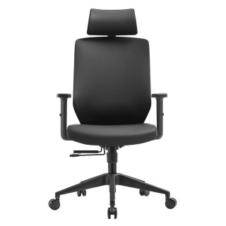 Črn usnjen ergonomski stol HELLS Chair HC-1052