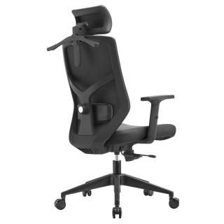Črn usnjen ergonomski stol HELLS Chair HC-1052