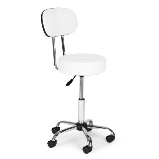 Bel vrtljiv kozmetični stol z naslonjalom