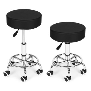 Nastavljiv črn vrtljiv stol