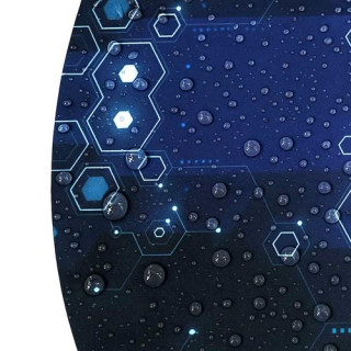 Okrogla igralna podloga Dunmoon pod stolom