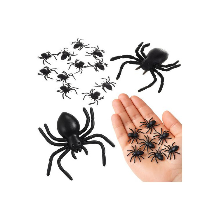 Plastični pajki - dekoracija - 10 kosov