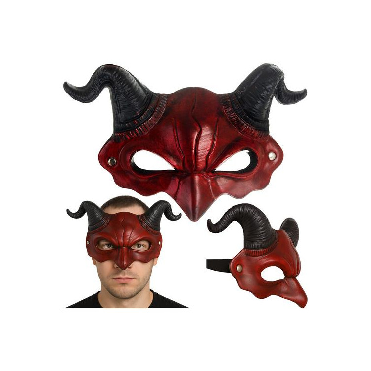 Noč čarovnic hudičeva maska ​​z rogovi