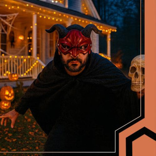 Noč čarovnic hudičeva maska ​​z rogovi