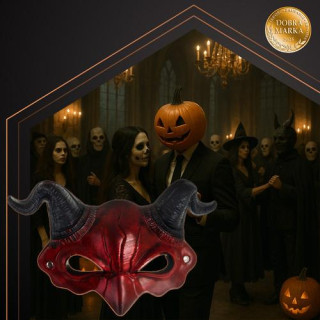 Noč čarovnic hudičeva maska ​​z rogovi