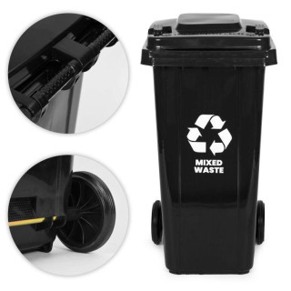 Črn koš za mešane odpadke - 120 l