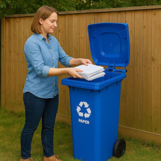 Modri koš za odpadke - 120 l