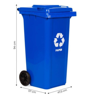 Modri koš za odpadke - 120 l