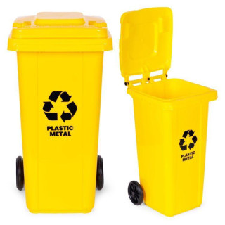 Rumen plastični koš za odpadke - 120 l