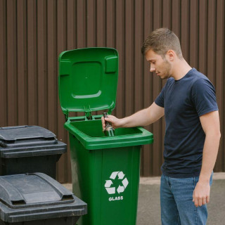 Koš za odpadke iz zelenega stekla - 120 l