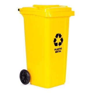 Komplet 3 košev za odpadke: plastika, steklo, papir 3 x 120 l