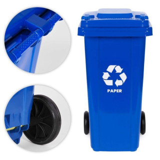 Komplet 3 košev za odpadke: plastika, steklo, papir 3 x 120 l