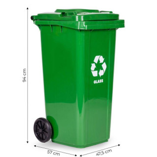 Komplet 3 košev za odpadke: plastika, steklo, papir 3 x 120 l