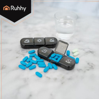 Črn organizator za zdravila - 7 dni