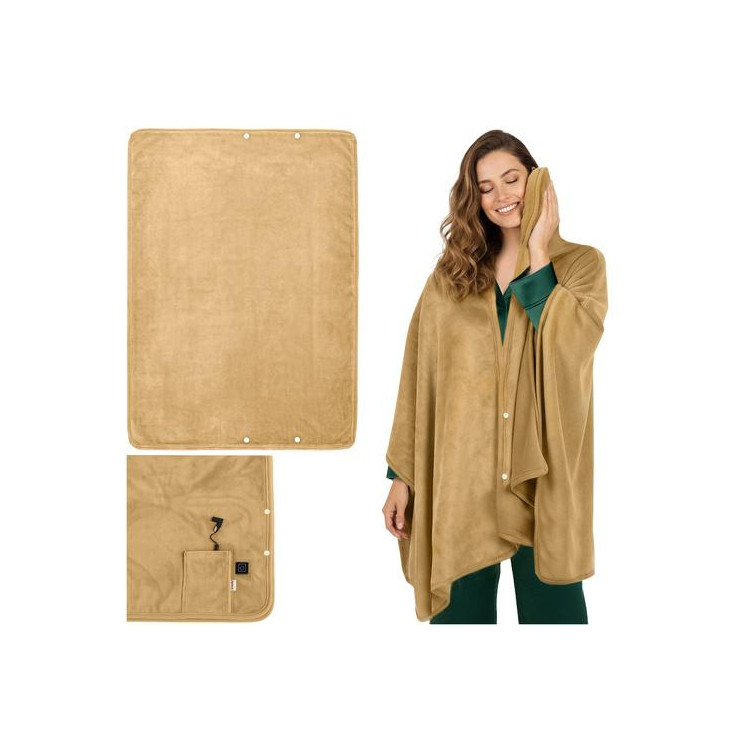 Bež električna odeja za hrbet in ramena 160x90 cm