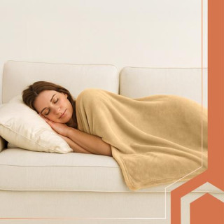 Bež električna odeja za hrbet in ramena 160x90 cm