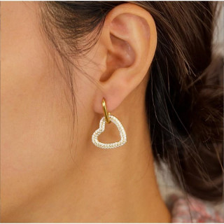 Ženski pozlačeni uhani s srčki