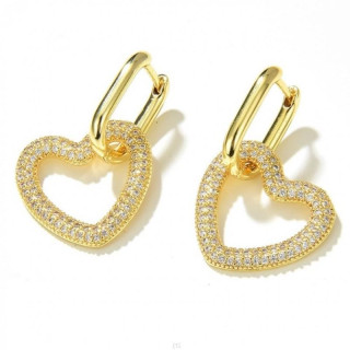 Ženski pozlačeni uhani s srčki